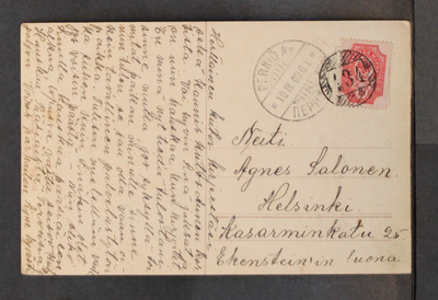 # 23761 # Numeroleima 434 + Perniö as kortti Helsinki 1909