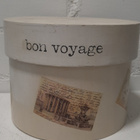 Pyöreä puinen rasia bon voyage - pikkukuva 2