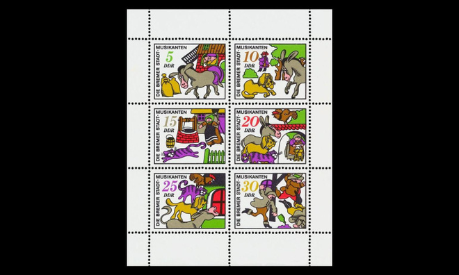 DDR 1717-22_kb ** Bremenin soittoniekat -satukuvitus (1971)