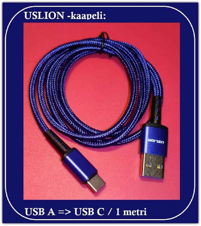 Uslion USB A - USB C -datakaapeli/ latauskaapeli / 1m #29896