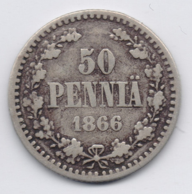 1866 50 penniä kl3/2