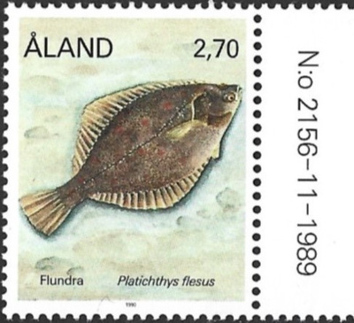 Åland 1990 Kaloja 2,70 mk välilöpari numero ** LaPe 040