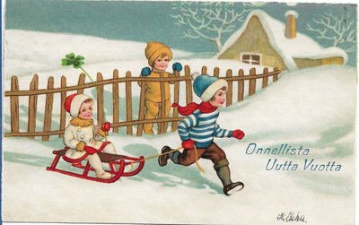 Lapset ja talviset leikit, kulkenut 1932