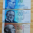 Viimeinen markkasetelisarja 10, 20, 50 mk Suomen pankki - pikkukuva 1