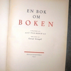 Gustaf Strengell : En Bok om Boken  1931 1.p. - pikkukuva 1