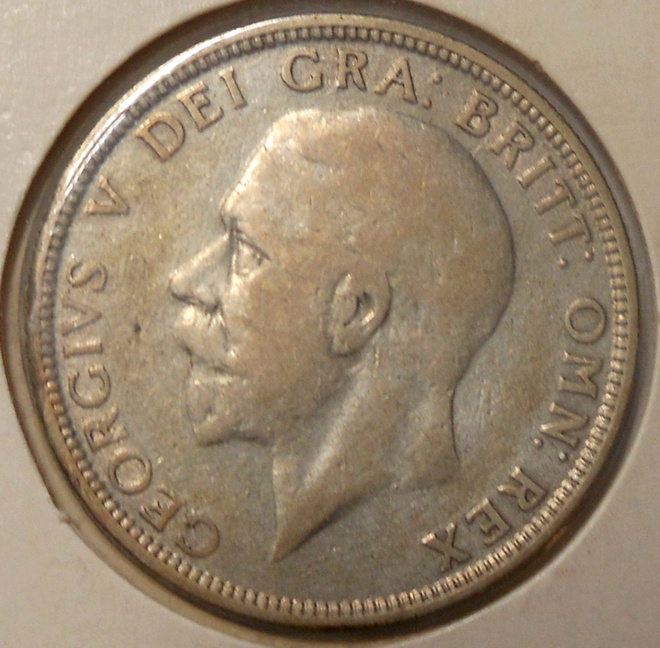 Britania. One florin 1929 hopea.