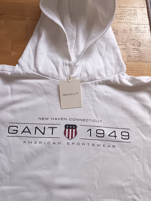 UUSI GANT Graphic Hoodie huppari, koko XXL (laput kiinni)