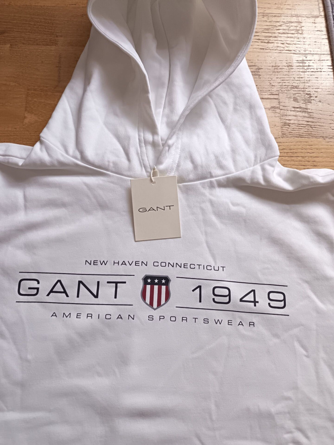 UUSI GANT Graphic Hoodie huppari, koko XXL (laput kiinni)