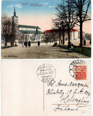 Vanha kortti, Viro, Tallinna, vuodelta 1925