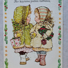 sarah Kay: tytöt käsikädessä, joulukortti, kulkenut1980 - pikkukuva 1