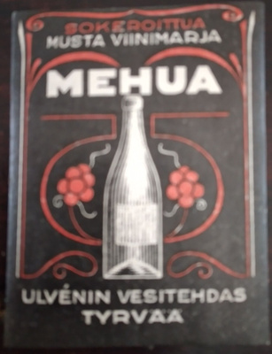 VANHA JUOMAETIKETTI - MUSTA VIINIMARJA MEHUA TYRVÄÄ (K13-S41