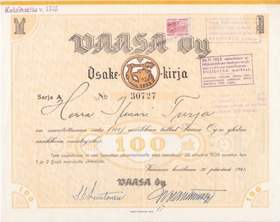 OKK 1941 Vaasa Oy, Vaasa - Ilmari Turja