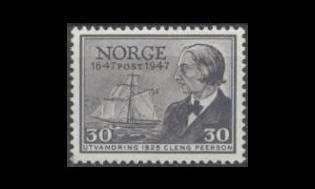 Norja 327 ** Postilaitos 300v 30 öre (1947)