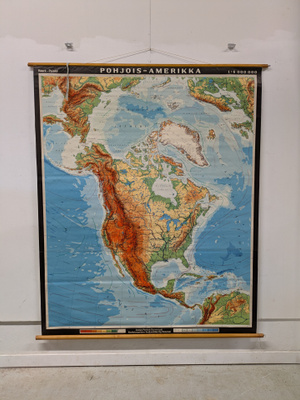 Vintage koulukartta Pohjois-Amerikka nro 7