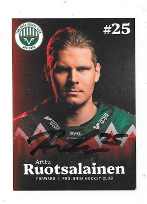 2024-25 Frölunda HC Teamissued #25 Arttu Ruotsalainen Ässät