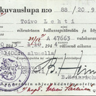 Valokuvauslupa v.1943, allekirjoitus B. Heinrichs - pikkukuva 1