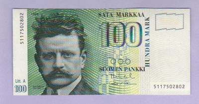 100 mk v.1986 Litt. A P-119 AUNC/UNC (Vanhala-Mäkinen)
