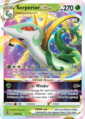 Serperior VSTAR 008/195 - Silver Tempest - NM/M