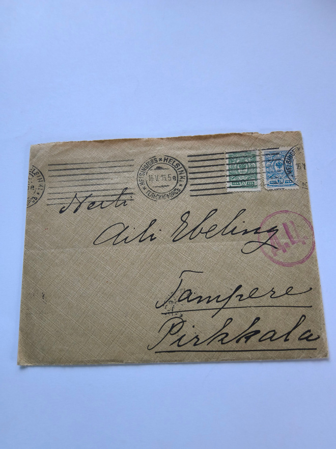 Vanha postilähetys v.1915, sis.kirjeet,kts!
