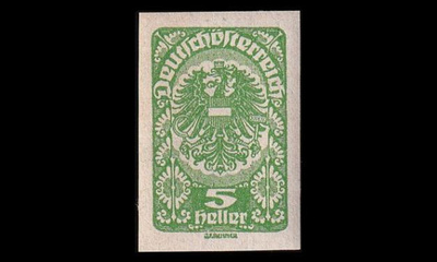 Itävalta 275 ** Käyttösarja 5 H kotka vihreä (1919)