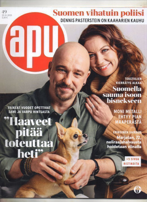 Apu n:o 49 2021 Sami & Vappu. Marjatta. Dennis. Tähtihetket.