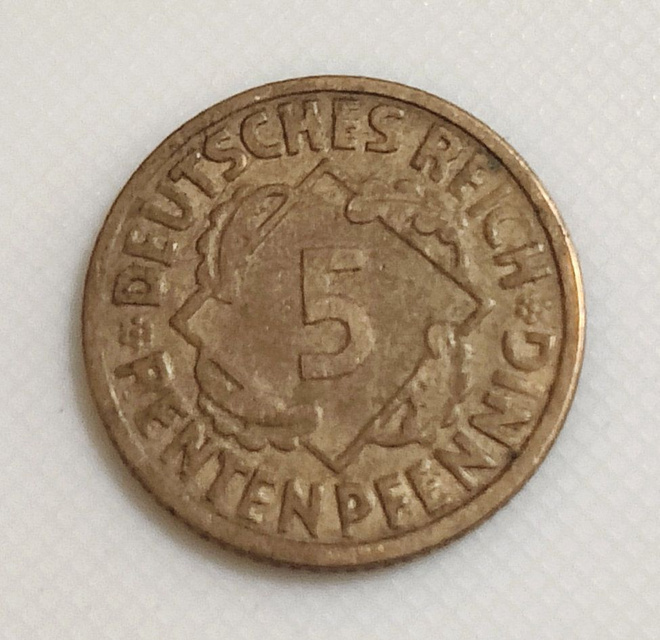 Saksa 5 Pfennig 1924G