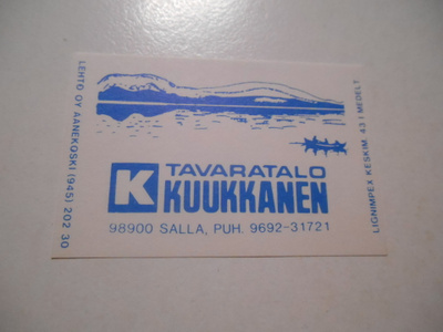 TT Etiketti K-tavaratalo Kuukkanen Salla
