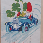 Joulu-ukko autoilee, mukana neliapilan lehtiä, p. 1936 - pikkukuva 1