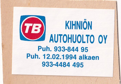 Kihniö, TB, Kihniön Autohuolto Oy   b432