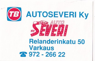 Varkaus. SEVERI , Autoseveri Ky TB  .b480