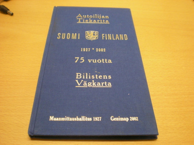 Autoilijan Tiekartta Suomi Finland 1927 * 2002 75 vuotta Bil