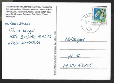Postilähetys - Yl.m. 1.lk 1997 (LAPE 1376) Kauhava 11.10.99