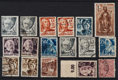 1947 Ranskan Wurttemburg, Rheinland-Pfalz ja1875 Wurttemberg