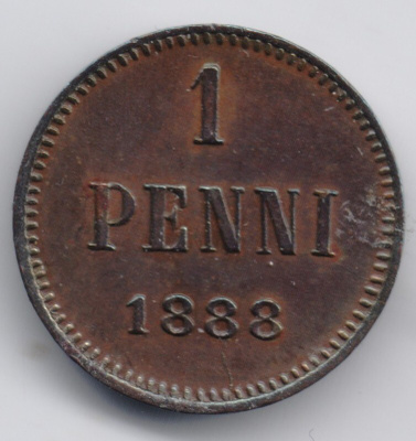 1888 1 penni kl8-9
