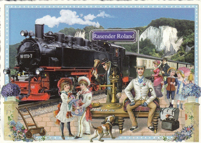 Höyryveturi Raivoisa Roland (Tausendschön-kortti)
