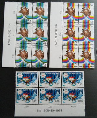 Markkakuusiloita v. 1974, UPU ja Joulu -merkit
