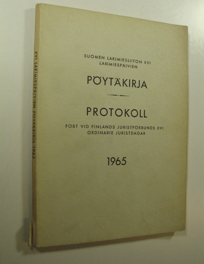Suomen lakimiesliiton lakimiespäivien pöytäkirja 1965