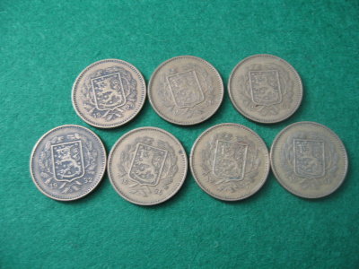 7 kpl 10 markkaa - 1929-1938
