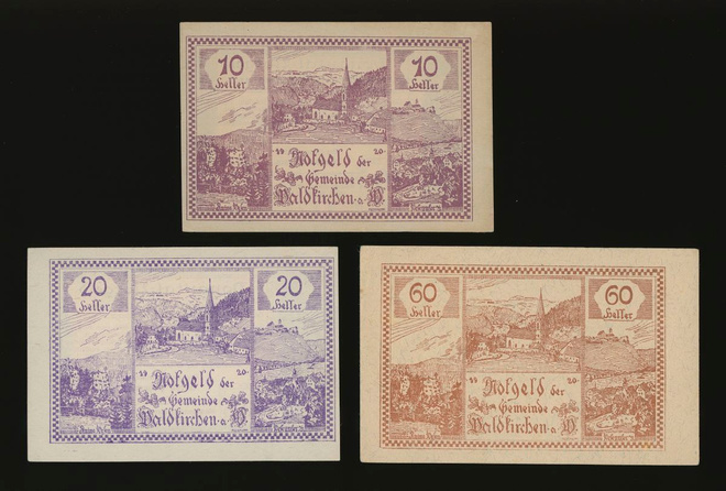 Itävalta 10, 20, 60 Heller, Waldkirchen am Wesen 1920