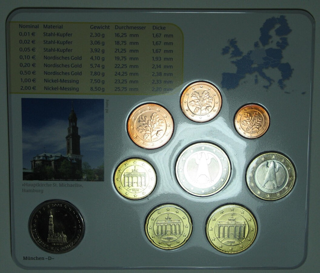 2008 Saksa 1c - 2euro+2euro juhlaraha D Munchen