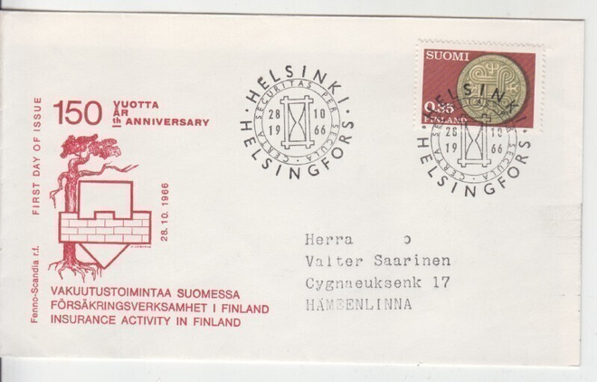 FDC  1966 vakuutustoiminta fennoscandia.
