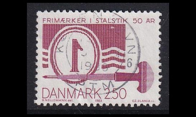 Tanska 771 o Teräskaiverrepainopostimerkit 50v (1983)