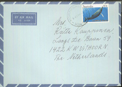 Australia Mi 780 lentokirje Hollantiin