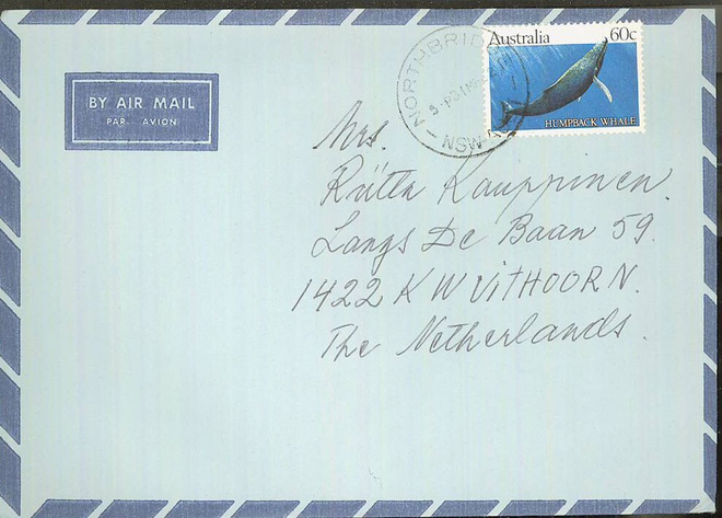 Australia Mi 780 lentokirje Hollantiin