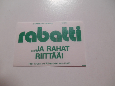 TT Etiketti Rabatti ja rahat riittää