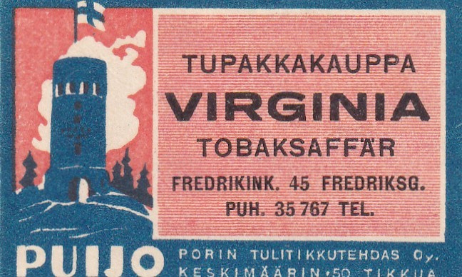 Virginia Tupakkakauppa Fredrikink 45  b605