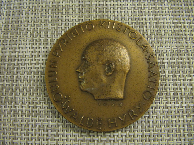 Walde Hyry /Oulun Pyrintö mitali 1962 /Martti Tarvainen 1962