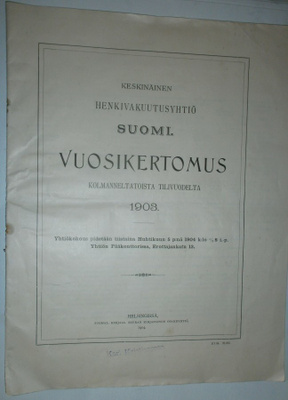 Vuosikertomus 1903, Keskinäinen Henkivakuutusyhtiö Suomi