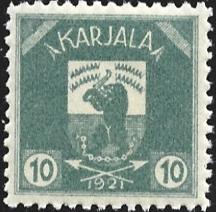 1922 Karjala 10 p harmaansininen ** LaPe K 2  A