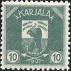 1922 Karjala 10 p harmaansininen ** LaPe K 2  A - pikkukuva 1